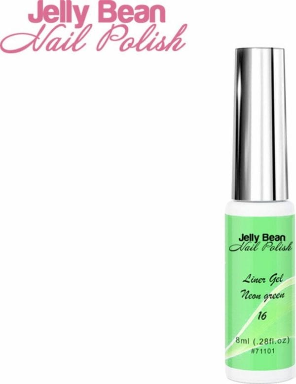 Jelly Bean Nail Polish gel liner Fel Groen - nail art line gel Neon Green (#16) - UV gellak liner 8ml
