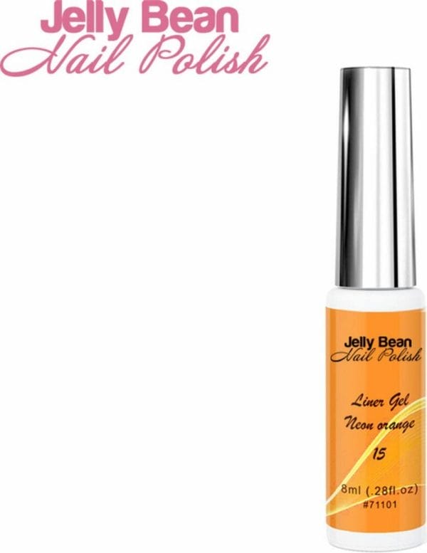 Jelly Bean Nail Polish gel liner Fel Oranje - nail art line gel Neon Orange (#15) - UV gellak liner 8ml