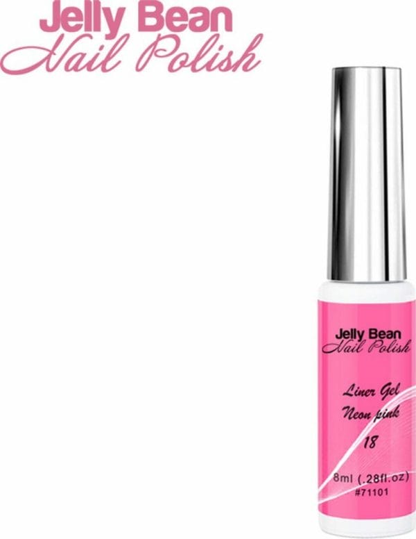 Jelly Bean Nail Polish gel liner Fel Roze - nail art line gel Neon Pink (#18) - UV gellak liner 8ml