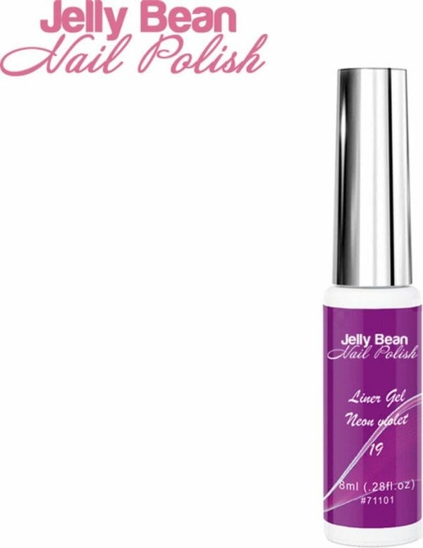 Jelly Bean Nail Polish gel liner Fel paars - nail art line gel Neon Violet (#19) - UV gellak liner 8ml