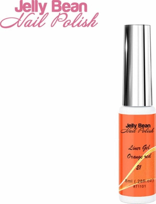 Jelly Bean Nail Polish gel liner Oranjerood - nail art line gel Orange Red (#21) - UV gellak liner 8ml