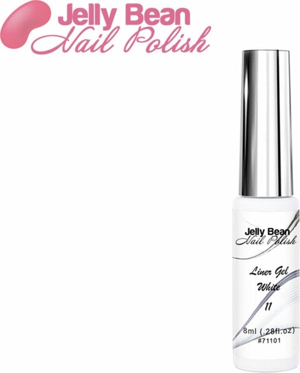 Jelly Bean Nail Polish gel liner Wit - nail art line gel White - UV gellak liner 8ml