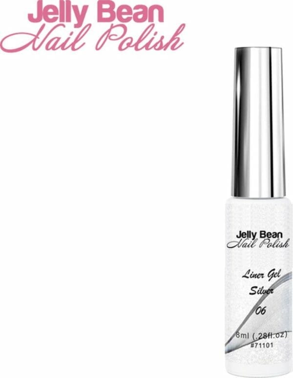 Jelly bean nail polish gel liner zilver - nail art line gel silver - uv gellak liner 8ml