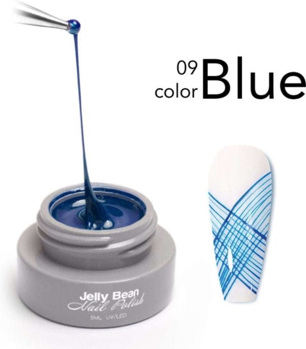 Jelly bean nail polish spider gel blauw - nail art gel blue - uv gellak 5ml