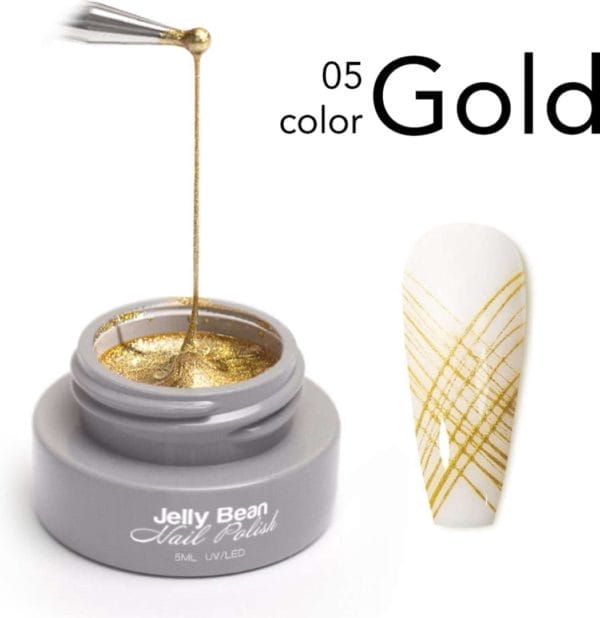 Jelly bean nail polish spider gel goud - nail art gel gold - uv gellak 5ml