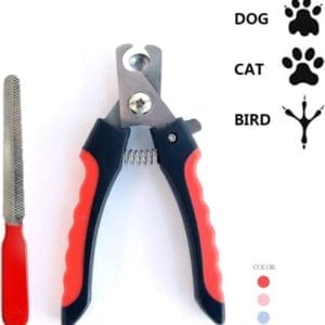 Jumada's - Pro Nagelknipper voor Honden - Rood Zwart - Met Veiligheidsstop & Nagelvijl - Dier - Nagelschaar