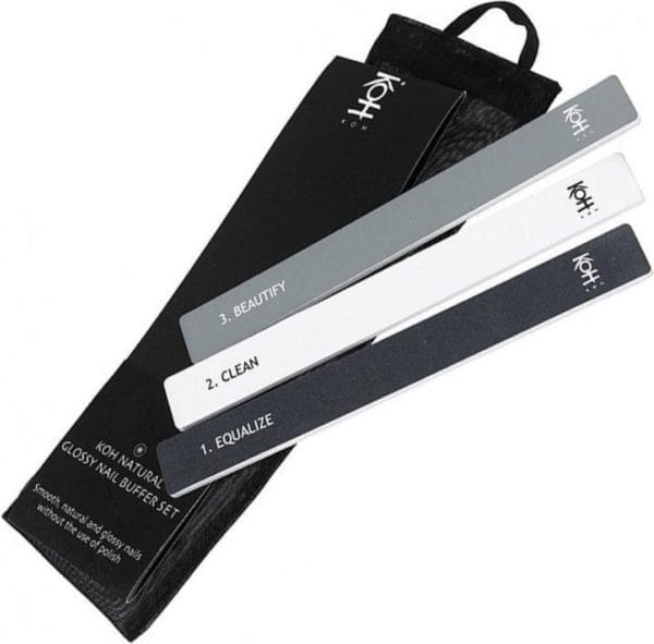 Koh natural glossy nail buffer file - nagelvijlset polijstvijl - binnen 1 minuut glazende nagels zonder nagellak - 1 set van 3