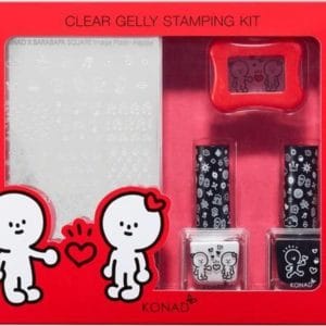 KONAD Barabapa clear gelly stamping kit ' HAPPY ' / geluk, 4-delig pakket, limited edition