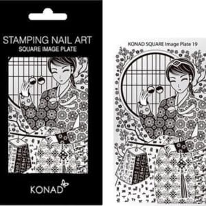 KONAD Square Plates 19 met verschillende stempel designs.