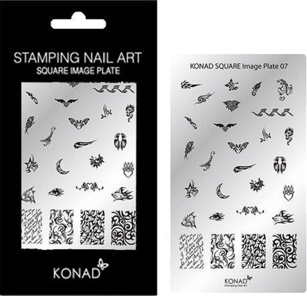 KONAD Square plate 07 met 28 ' TRIBAL FLAME ' stamping nail art.