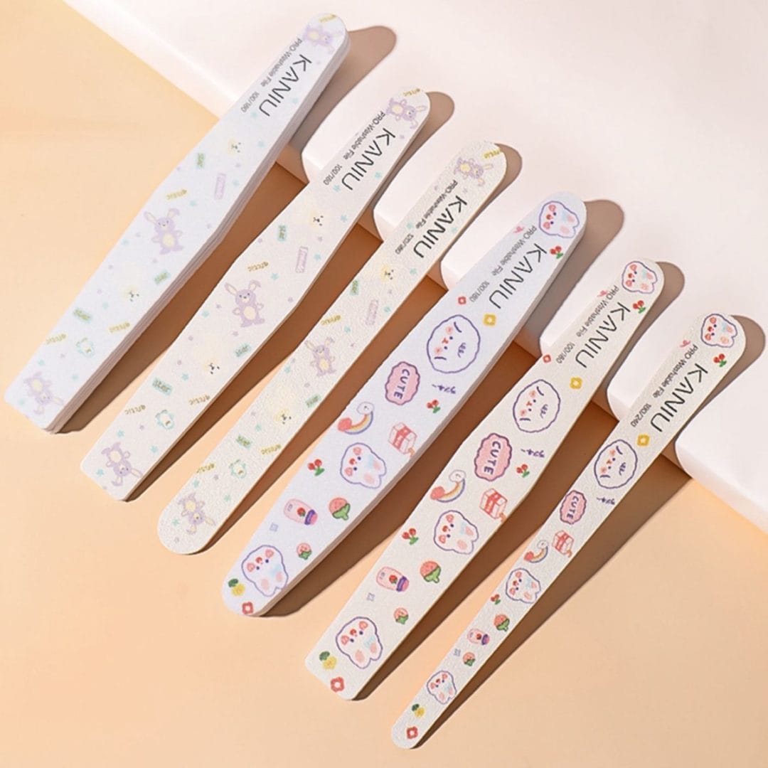 Kaniu 6 stuks schattige nagelvijl set - voor manicure en pedicure - nagelverzorging - 100/180 & 120/180 & buffer vijl - nail file voor kunstnagel Kaniu 6 stuks schattige nagelvijl set - voor manicure and pedicure - nagelverzorging - 100/180 & 120/180 & buffer vijl - nail file