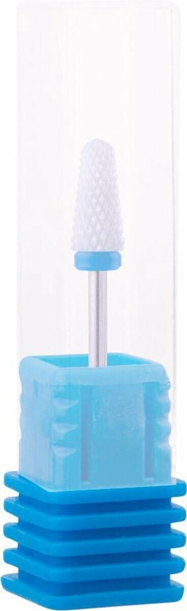 Keramische freesbitje paraplu vorm, m/blauw kegel 3/32, opzet stuk, manicure, pedicure, gel nagels, acrylnagels, nepnagels, bitje - bitjes - voor nagelfrees - opzetstuk