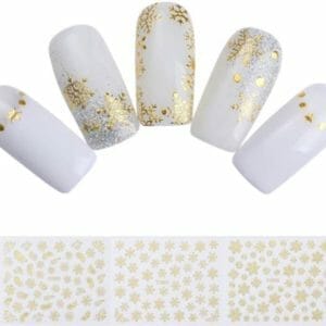 Kerst Nagelstickers - Nail Art - Gouden Sneeuwvlokjes