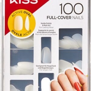 Kiss Gellak 100 Full Cover Nails - Kunstnagels - 100 stuks - Nepnagels - Doorzichtig - Ovaal