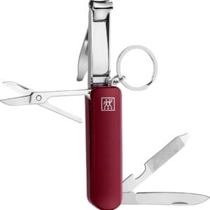 Klassiek Inox 24-Delige Manicure Pedicure Multi-Tool, 90 mm Lengte, Rood