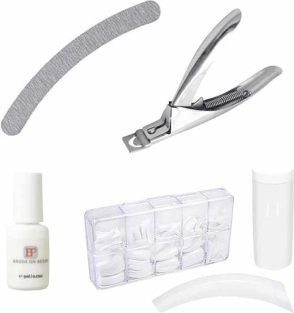 Kunstnagel set french wit luxor - complete nageltips kit Kunstnagel set french wit luxor - complete nageltips kit