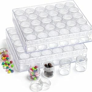 Kurtzy Helder Plastic Kralen Opslag Organiser Doos (2 Pak) - 30 Kleine Verwijderbare Compartiment Containers met Deksels - Diamond Painting Kralen, Sieraden, DIY Nail Art, Oorbellen en Glitter