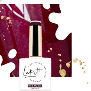 LAK-IT! gellak - Red Maple - dark red glitter semi permanente - soak off - uv/led - gelpolish - vegan en cruelty free - must have collection