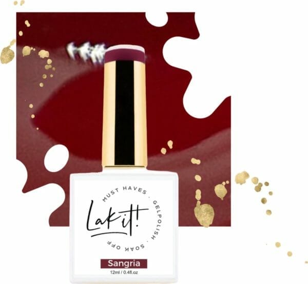 Lak-it! Gellak - sangria - red semi permanente - soak off - uv/led - gelpolish - vegan en cruelty free - must have collection