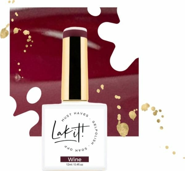 Lak-it! Gellak - wine - red semi permanente - soak off - uv/led - gelpolish - vegan en cruelty free - must have collection