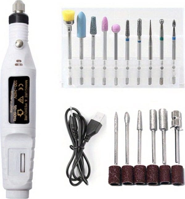 Livano pedicureset electrisch - elektrische nagelvijl - pedicureset professioneel - 10 in 1 - nagelfrees - nagelfrees elektrische - voeten - handen - wit