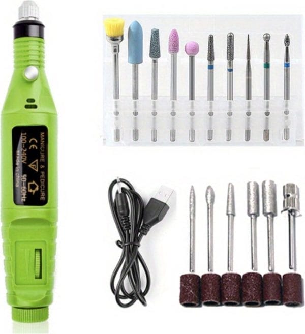 Livano pedicureset electrisch - elektrische nagelvijl - pedicureset professioneel - 10 in 1 - nagelfrees - nagelfrees elektrische - voeten - handen - groen