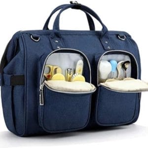 Luiertas pop - Verzorginstas pop - Pop verzorgingsset - Luiertas speelgoed - Luiertas speelgoed - 36 x 18 x 34 cm - Donkerblauw