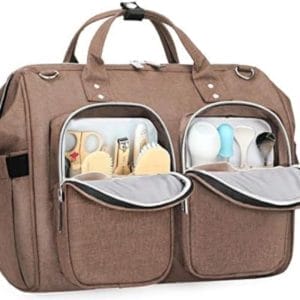 Luiertas pop - Verzorginstas pop - Pop verzorgingsset - Luiertas speelgoed - Luiertas speelgoed - 36 x 18 x 34cm - Taupe
