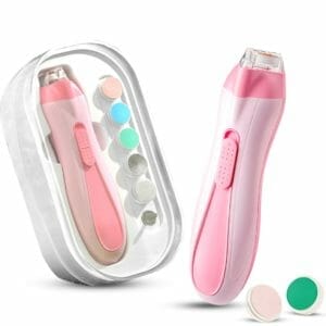 Luxegoed - Nagelvijl set - Nagel vijl set - Electrische Baby Nagel Vijl - Veilig nagels verzorgen met LED licht for baby, peuter, kinderen en volwassenen - met 6 verschillende vijlen en verstelbare snelheden