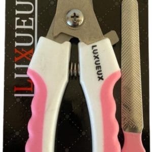 Luxueux Professionele Nagelknipper Hond + Nagelvijl - Roze Wit- Dier - Kat - Nageltang Met Veiligheidsstop Nagelschaar