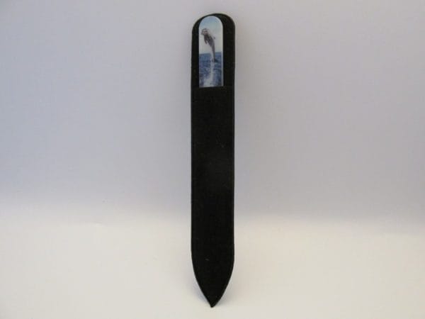 Milano professionele kristal glas nagelvijl glass nailfile - springende dolfijn
