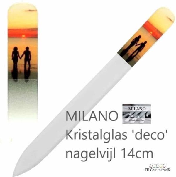 Milano professionele kristal glasvijl nagelvijl - romantiek - nagels - tweezijdig - nr 1267