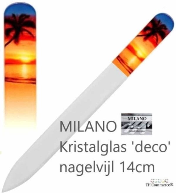 Milano professionele kristal glasvijl nagelvijl - strand palmboom - glass nailfile - nr 1250