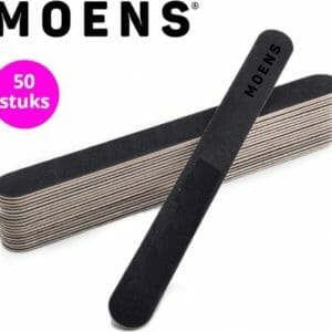 MOENS® Rechte nagel vijlen - 100/180 grit - 50 stuks - zwart