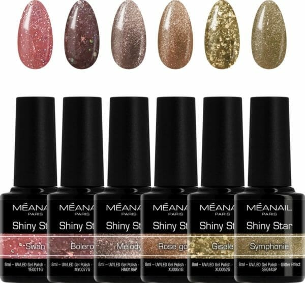 Méanail - gellak - hema/tpo vrij - shiny star - gel nagellak - 6 x 8ml - gellak set ballet