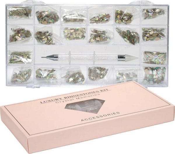 Merkloos - Nail Art Steentjes Kit - 3100 stuks - 3D Mix Nail Art Strass Kristallen - Speciaal Gevormde Diamanten Nagel Steentjes - Nagel Steentjes voor Strass Doos - Kristal Kit met Boor Pen