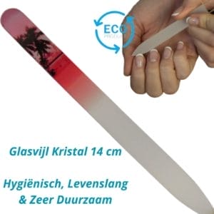 Milano Kristal glas nagelvijl - Glass Nail file - Levenslang - Pink Tropical