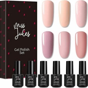 Miss Jules - 6-Delige Gellak Starterspakket - Nagellak - Kleur Nude - Glanzend & Dekkend resultaat