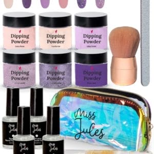 Miss Jules® Complete Set - Dipping Powder Starters Kit - 6 Kleuren Paars - Roze - Acryl Nagels Starterspakket