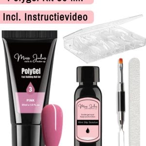 Miss Jules® Polygel Kit 30 ml - Pink - Incl. Slip Solution, Nagelvijl, Nageltips & Duo Penseel