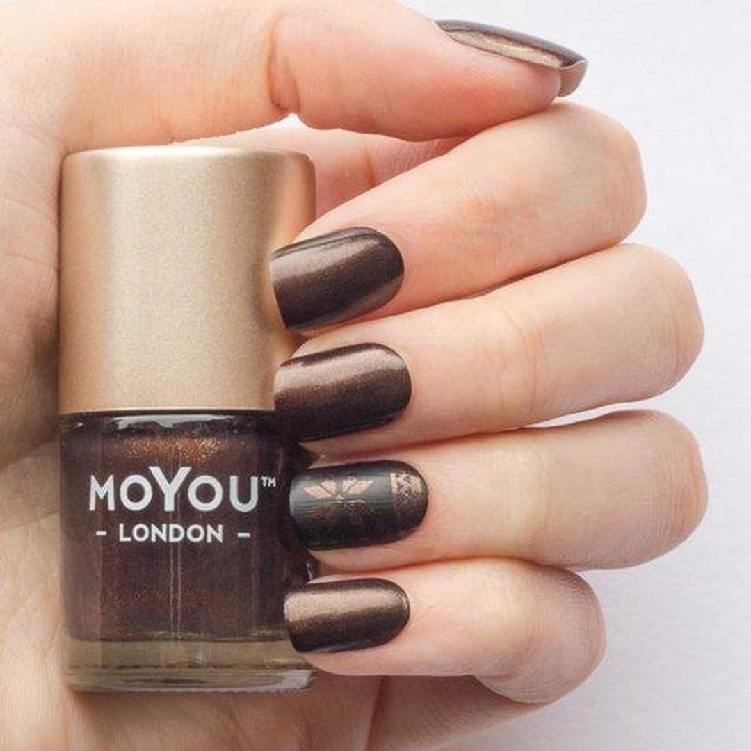 Moyou london stempellak - gold espresso - bruin shimmer Moyou london stempellak - gold espresso - bruin shimmer