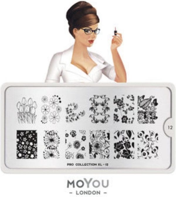 MoYou London Stempelplaat - Nail Art Stamping Pro XL 12 - JOAN