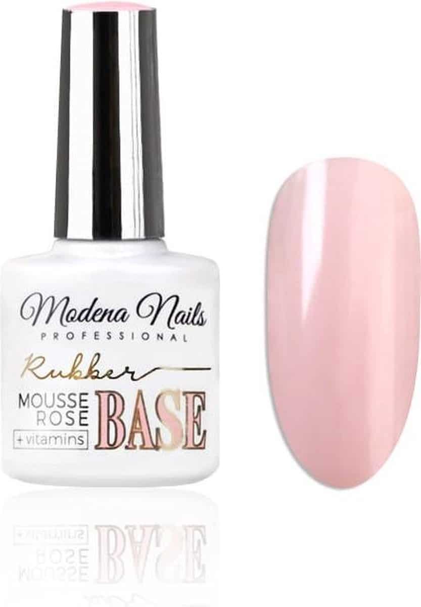 Modena nails rubber base coat gellak vitamins - mousse rose 7,3ml.