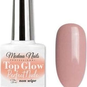 Modena Nails Top Coat Gellak Glow Non Wipe - Perfect Nude 7,3ml.