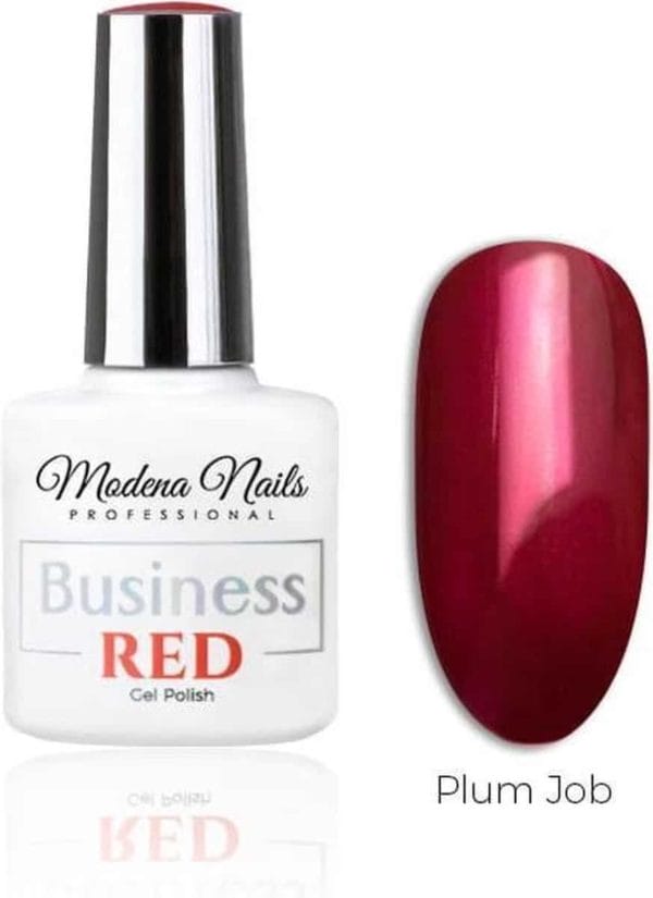 Modena nails uv/led gellak business red - plum job 7,3ml.