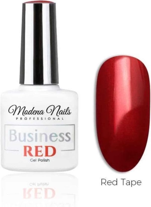 Modena nails uv/led gellak business red - red tape 7,3ml.