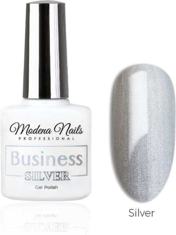 Modena nails uv/led gellak business red - silver 7,3ml.