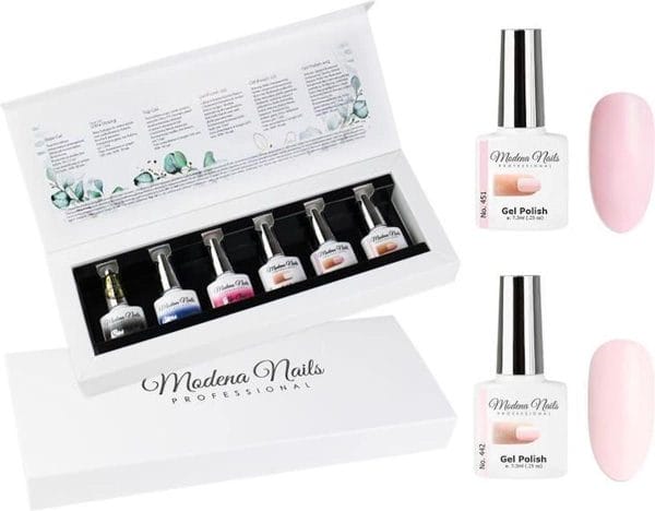 Modena Nails UV/LED Gellak Set 6 Kleuren - French Manicure