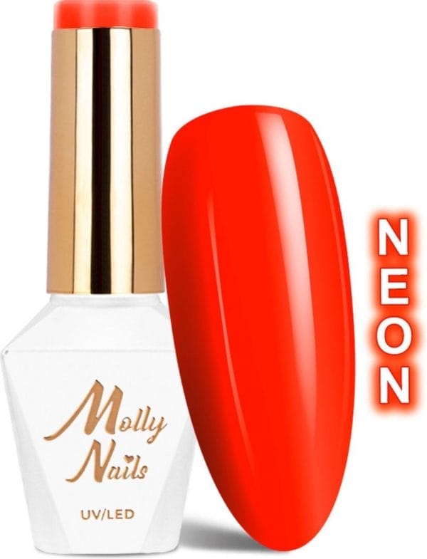 Molly nails gellak nr 73 neons dark orange - hema/di-hema vrij - 8 gr - caramdia