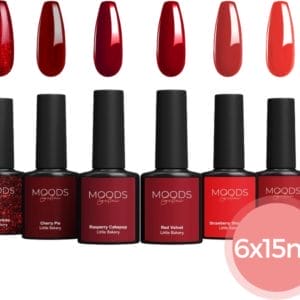 Moods Gellac 6-delige Set - Gel Nagellak - 15ML - Inclusief Nagelvijl en Bokkepoot - Little Bakery Edition - Nagels - Gellak Starterspakket - Chique Kleuren
